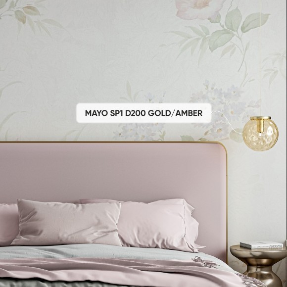 Светильник подвесной Crystal Lux MAYO SP1 D200 GOLD/AMBER