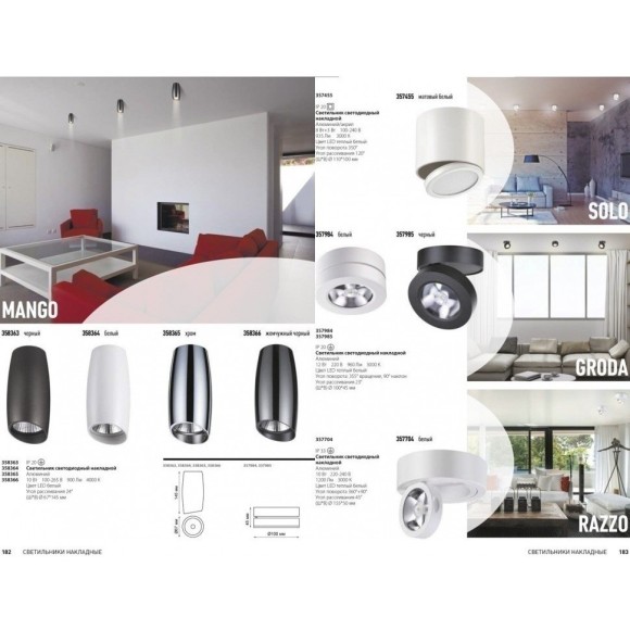 Накладной потолочный светильник Novotech 357704 RAZZO IP33 светодиодный LED 10W