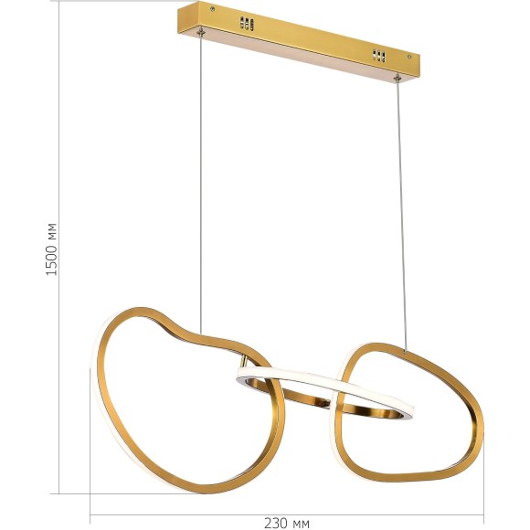 SL6505.203.26 Светильник подвесной ST-Luce Золотистый/Золотистый LED 1*26W 4000K ABRA SL6505.203.26 Светильник подвесной ST-Luce Золотистый/Золотистый LED 1*26W 4000K ABRA