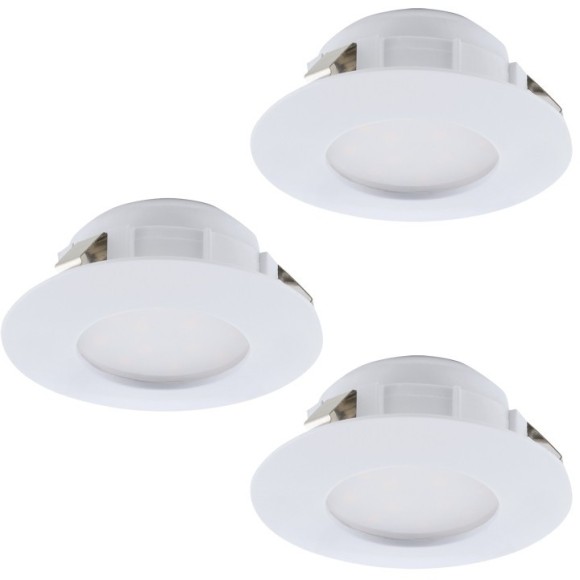 95821 Комплект светодиодных встраиваемых светильников PINEDA, 3х4,9W(LED), ?78, IP44, пластик, белый