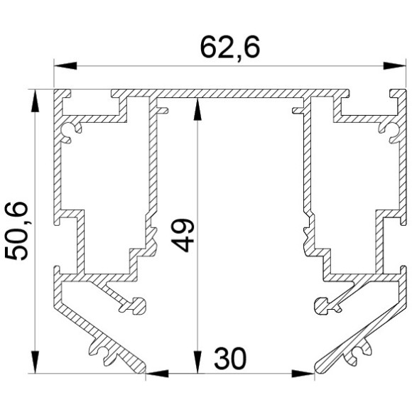 Шинопровод 2м в гарпунный натяжной потолок TETA PRO 220V Lightstar 505427