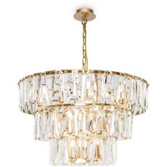 MOD043PL-18G Хрустальная подвесная люстра, основание матовое золото, 18 ламп Е14 Maytoni Puntes