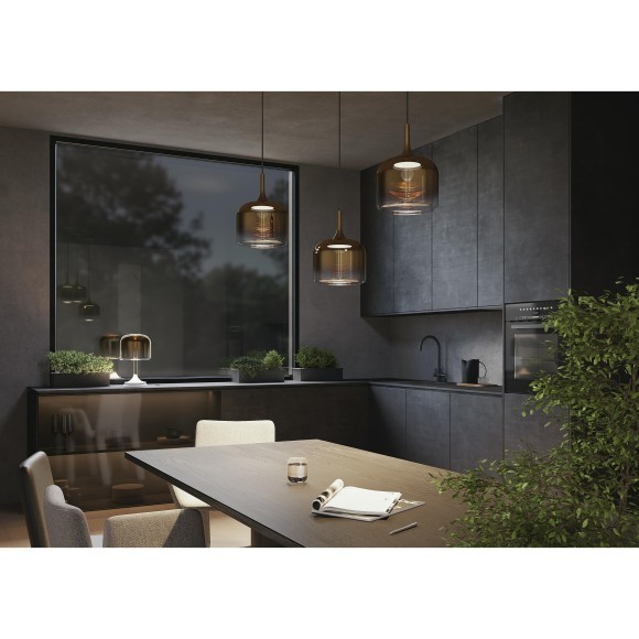 Золотой светодиодный подвесной светильник со стеклянными плафоном LED 18Вт RA80 1600лм 3000К Maytoni Spirito MOD286PL-L18G3K