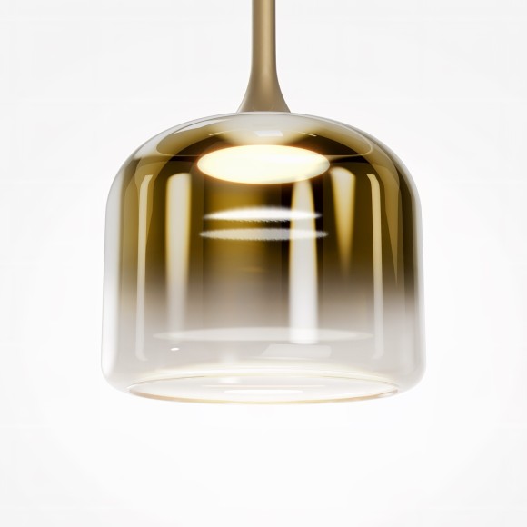 Золотой светодиодный подвесной светильник со стеклянными плафоном LED 18Вт RA80 1600лм 3000К Maytoni Spirito MOD286PL-L18G3K