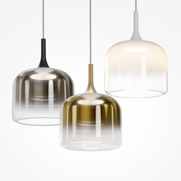 Золотой светодиодный подвесной светильник со стеклянными плафоном LED 18Вт RA80 1600лм 3000К Maytoni Spirito MOD286PL-L18G3K