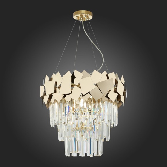 SL1232.203.06 ST Luce CASERTA Светильник подвесной, E14,6х60W, золотистый/прозрачный, золотистый
