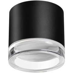 371030 Черный накладной светильник-цилиндр с прозрачным акриловым кольцом под лампу GX53 12Вт 220-240V IP20 Novotech GEM 371030 Черный накладной светильник-цилиндр с прозрачным акриловым кольцом под лампу GX53 12Вт 220-240V IP20 Novotech GEM