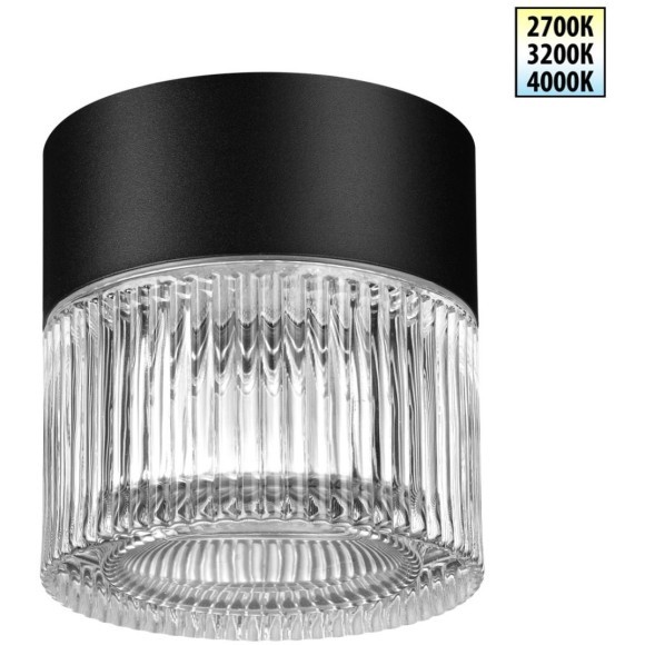 Светильник уличный потолочный с переключателем цветовой температуры и влагозащитой Novotech IP65 LED 12W 100-240V 2700К\3200К\4000К ESTIMA 359716