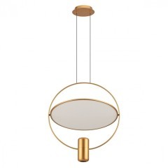 7028/2L HIGHTECH ODL25 золото/белый матовый/ металл/акрил Подвесной светильник золот. поворотный 150°  IP20 LED GU10 2*7W ORBITE