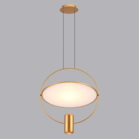 7028/2L HIGHTECH ODL25 золото/белый матовый/ металл/акрил Подвесной светильник золот. поворотный 150°  IP20 LED GU10 2*7W ORBITE