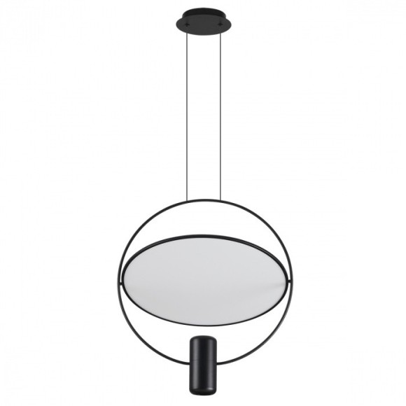 7029/2L HIGHTECH ODL25  черный/бел матовый металл/акрил Подвесной светильник черный  поворотный 150°  IP20 LED GU10 2*7W ORBITE
