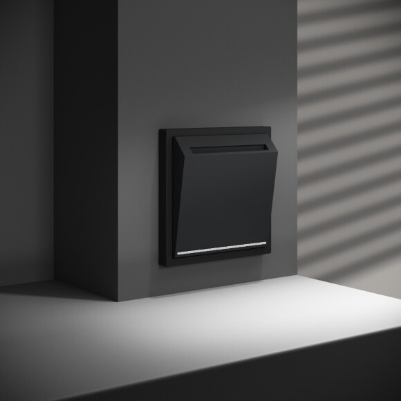 VLS010708 Выключатель карточный (питания) для отеля 16 ампер (3500 Ватт) черного матового цвета VOLTUM S70 (черный матовый)