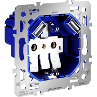 VLS0404M Механизм розетки с заземлением и защитными шторками 16А, с двумя зарядками USB Type-А VOLTUM S70