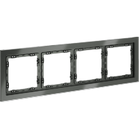 VLS110406 Рамка стеклянная для электрических изделий VOLTUM серии S70 на 4 поста титанового цвета из стекла