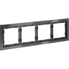 VLS110406 Рамка стеклянная для электрических изделий VOLTUM серии S70 на 4 поста титанового цвета из стекла VLS110406 Рамка стеклянная для электрических изделий VOLTUM серии S70 на 4 поста титанового цвета из стекла
