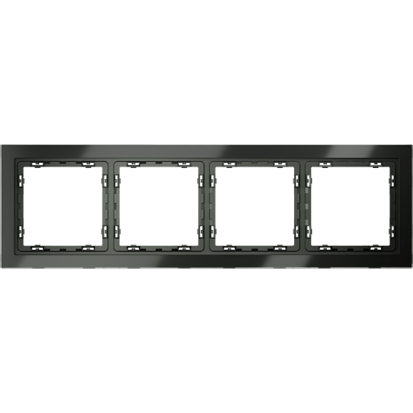 VLS110406 Рамка стеклянная для электрических изделий VOLTUM серии S70 на 4 поста титанового цвета из стекла