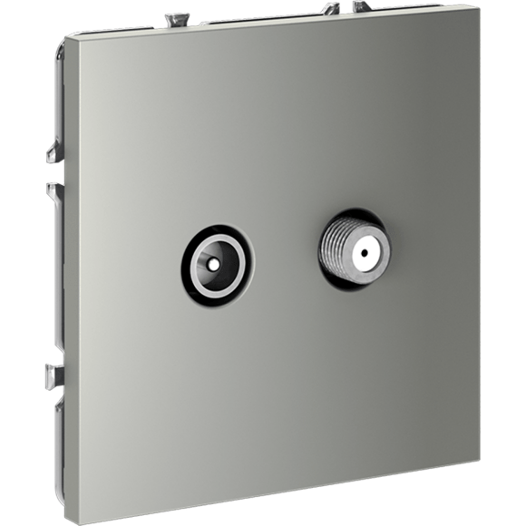 VLS060405 Розетка телевизионная оконечная для кабелей RG 6 - SAT 50 - SAT 703 - DG 113 (TV+SAT) (Телевизионный + Спутниковый) стального цвета VOLTUM S70 (сталь)