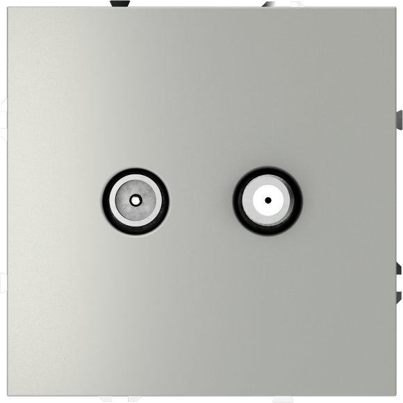 VLS060405 Розетка телевизионная оконечная для кабелей RG 6 - SAT 50 - SAT 703 - DG 113 (TV+SAT) (Телевизионный + Спутниковый) стального цвета VOLTUM S70 (сталь)