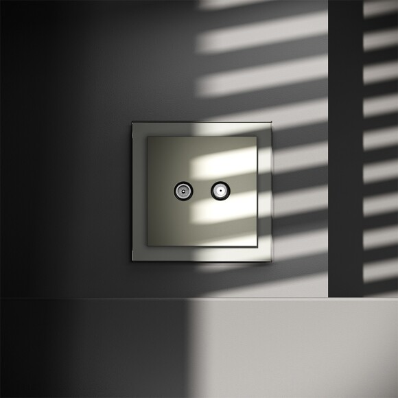 VLS060405 Розетка телевизионная оконечная для кабелей RG 6 - SAT 50 - SAT 703 - DG 113 (TV+SAT) (Телевизионный + Спутниковый) стального цвета VOLTUM S70 (сталь)