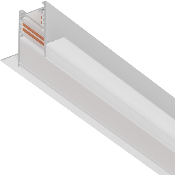 Lightstar Uno Pro 509236P Трек 3м (шинопровод), белый, встраиваемый в ГКЛ 12.5мм, 4-жильный, напряжние 48V (торцевые заглушки и декоративный экран для лицевой части в комплекте)