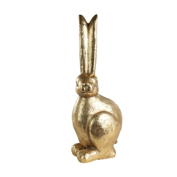 427977 CHILANDY Фигурка Заяц декоративная камень золотой L190, B145, H500