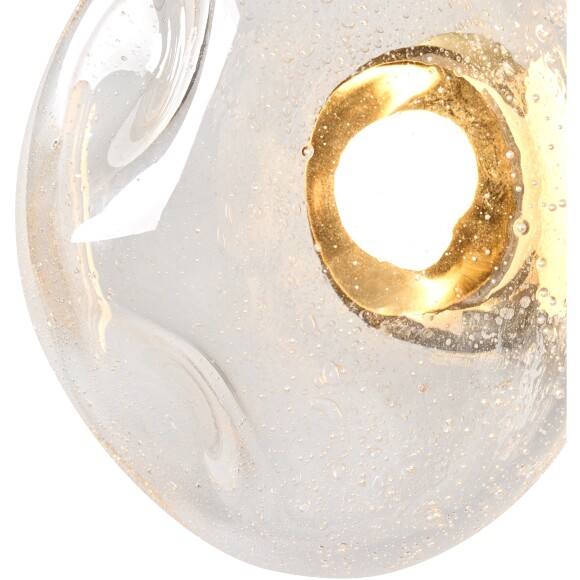 Freya Mote FR5601WL-01TR Светильник светодиодный настенно-потолочный, основание латунь, плафон стекло нестандартной формы с вкраплениями, CCT перекл. цветовой температуры LED 5Вт 2700-3000-4000K 350Лм CRI80 180° IP20 220V