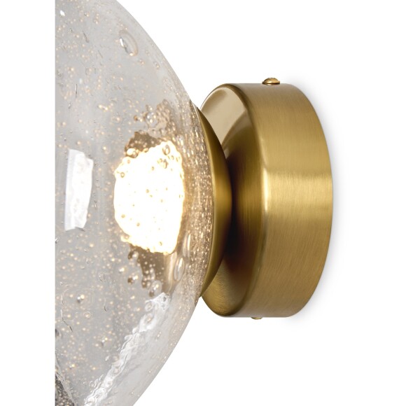 Freya Mote FR5601WL-01TR Светильник светодиодный настенно-потолочный, основание латунь, плафон стекло нестандартной формы с вкраплениями, CCT перекл. цветовой температуры LED 5Вт 2700-3000-4000K 350Лм CRI80 180° IP20 220V