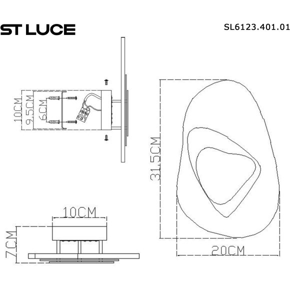 SL6123.401.01 Светильник настенный ST-Luce Черный/Дымчатый LED 1*7W 4000K MUSE SL6123.401.01 Светильник настенный ST-Luce Черный/Дымчатый LED 1*7W 4000K MUSE