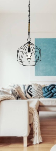 43328 Подвес COTTINGHAM, 1х40W(E27), ?370, H1100, сталь, черный, канат