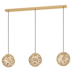 39757 SKOURA Подвесной светильник с тремя лампами E27, 180Вт, винтаж, латунь