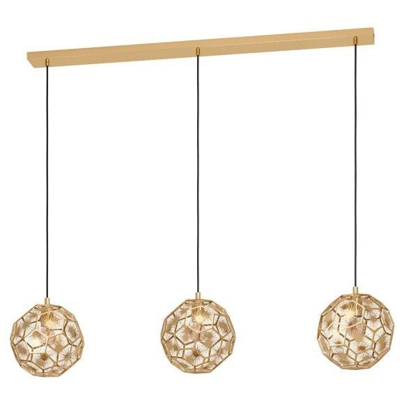 39757 SKOURA Подвесной светильник с тремя лампами E27, 180Вт, винтаж, латунь