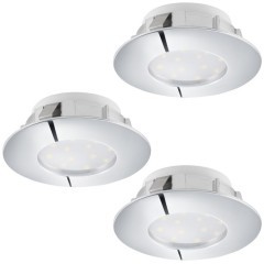 95822 Комплект светодиодных встраиваемых светильников PINEDA, 3х6W(LED), ?78, IP44, пластик, хром