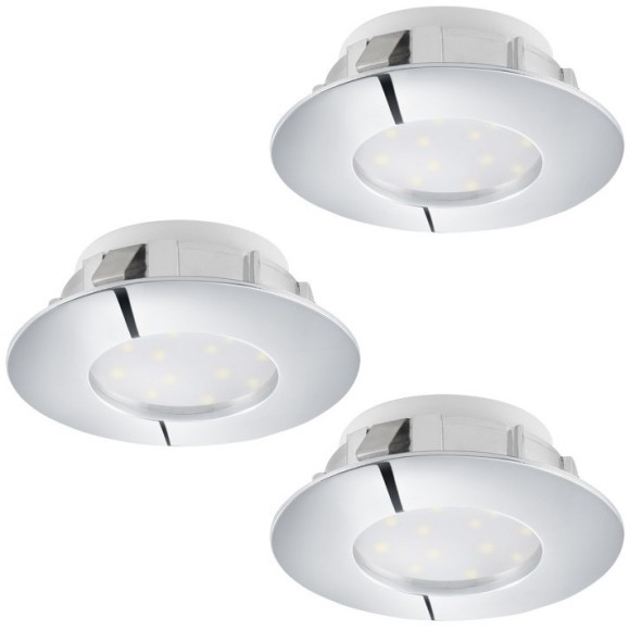 95822 Комплект светодиодных встраиваемых светильников PINEDA, 3х6W(LED), ?78, IP44, пластик, хром