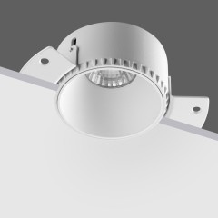 370995 Белый встраиваемый безрамочный круглый спот для ГКЛ потолков (с механизмом Click Clack) лампа GU10 Novotech NIMBUS WIR