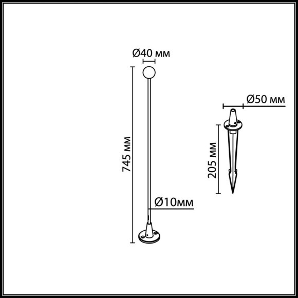  Уличный светильник IP65 LED 1W Odeon Light NOTTE 7123/1GL