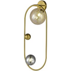 SL1515.301.02 Светильник настенный ST-Luce Латунь/Янтарный,Дымчатый G9 2*5W 4000K SPHERE