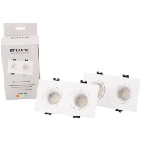 ST906.508.02_2 ST Luce Набор из двух светильников с 2 лампами, встраиваемых, со сменным светодиодным модулем LED 1*11.2W 4000K