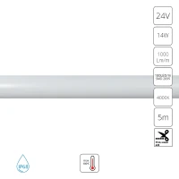 A2418013-02-4K Светодиодная лента для бани, спец. защищенности, 5м IP68 24V 14Вт/м 1000Лм/м 4000K CRI80, темп. до 100°С, Arte Lamp NEON TERMO