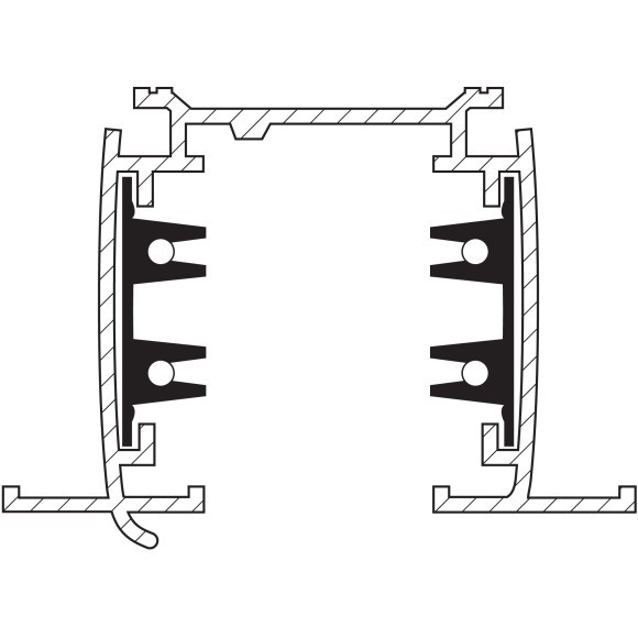 Трек четырехконтактный 3-фазный встраиваемый со стыковочными пазами (круглые медные жилы) 2м Quattro Lightstar 503025-R