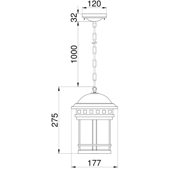 Уличный подвесной светильник Outdoor O031PL-01BR