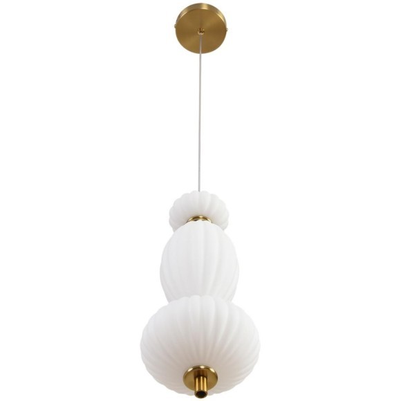 8369/15L Подвесной светодиодный светильник с белым плафоном и латунным основанием 15Вт 890Лм 3000К 220V LUMION LIALDA