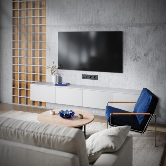 VLS060708 Розетка компьютерная RJ45 и ТV Телевизионная оконечная для антренных кабелей RG6 или РК 75-4,8-31. Патчкорд категории 6Е (для проводов CAT5-CAT6 до 10 Гбит/сек) черного матового цвета VOLTUM S70 (черный матовый)