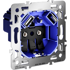 VLS0405M Механизм розетки с заземлением и защитными шторками 16А, с USB зарядкой USB Type-А и USB Type-C VOLTUM S70 VLS0405M Механизм розетки с заземлением и защитными шторками 16А, с USB зарядкой USB Type-А и USB Type-C VOLTUM S70