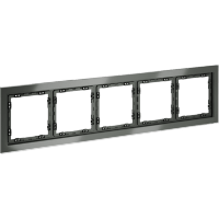 VLS110506 Рамка стеклянная для электрических изделий VOLTUM серии S70 на 5 постов титанового цвета из стекла