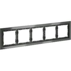 VLS110506 Рамка стеклянная для электрических изделий VOLTUM серии S70 на 5 постов титанового цвета из стекла