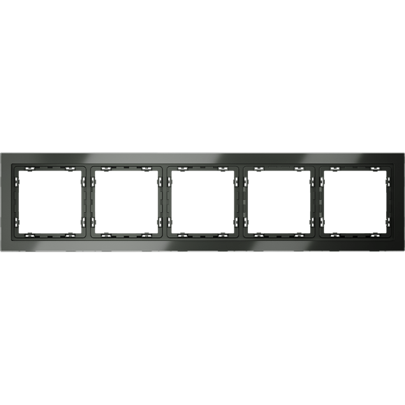 VLS110506 Рамка стеклянная для электрических изделий VOLTUM серии S70 на 5 постов титанового цвета из стекла