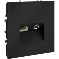 VLS060707 Розетка компьютерная RJ45 и ТV Телевизионная оконечная для антренных кабелей RG6 или РК 75-4,8-31. Патчкорд категории 6Е (для проводов CAT5-CAT6 до 10 Гбит/сек) графитового цвета VOLTUM S70 (графит)