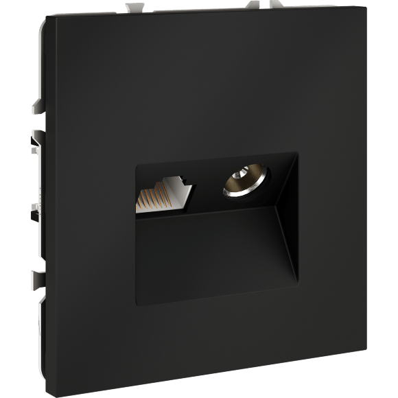 VLS060707 Розетка компьютерная RJ45 и ТV Телевизионная оконечная для антренных кабелей RG6 или РК 75-4,8-31. Патчкорд категории 6Е (для проводов CAT5-CAT6 до 10 Гбит/сек) графитового цвета VOLTUM S70 (графит)