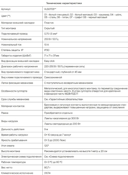 VLS070505 Датчик движения встраиваемый стального цвета. Расстояние до 9 м, угол до 120°, мощность 500 Ватт VOLTUM S70 (сталь)