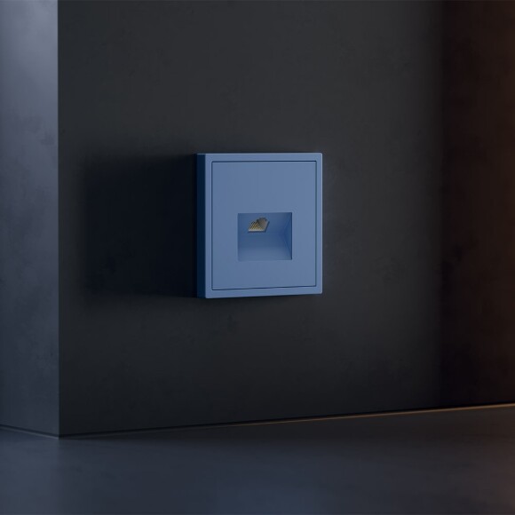 VLS001315 Накладка для розетки RJ45 категории 6Е (для проводов CAT5-CAT6 до 10 Гбит/сек) синего джинсового цвета VOLTUM S70 (деним)